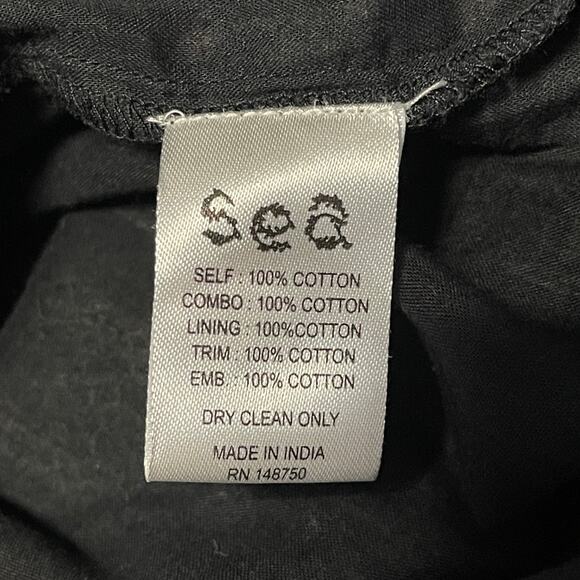 Sea New York Pascale Smocked Cotton Midi Dress Size 0 - Picture 7 of 8